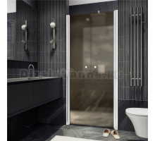 Душевая дверь в нишу Maybahglass MGD-428-1 120 см, профиль матовый белый, стекло бронза матовая