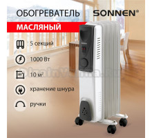 Напольный обогреватель SONNEN DF S-05 1000 Вт, 5 секций, белый