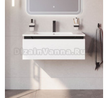 Тумба с раковиной Cezares Slider 80 подвесная, 1 ящик, белая