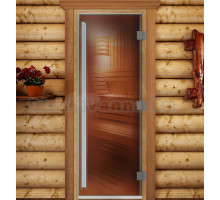 Дверь для бани и сауны DoorWood Престиж PRO 200х80, правая, бронза