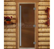 Дверь для бани и сауны DoorWood Престиж PRO 200х80, правая, бронза матовая