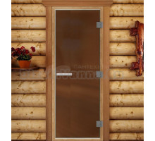 Дверь для бани и сауны DoorWood Престиж ЛАЙТ 200х80, правая, бронза матовая