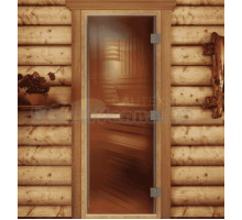 Дверь для бани и сауны DoorWood Престиж ЛАЙТ 190х70, правая, бронза
