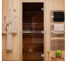 Дверь для бани и сауны DoorWood Эталон 200х80, правая, бронза