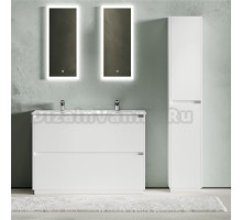 Мебель для ванной комнаты Sancos Libra Floor 120 белый глянец, двойная белая раковина CN7004