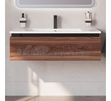 Тумба с раковиной Cezares Slider 100 подвесная, 1 ящик, орех дымчатый