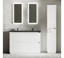Мебель для ванной комнаты Sancos Libra Floor 120 белый глянец, двойная черная раковина CN7004MB