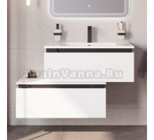 Тумба с раковиной Cezares Slider 80 подвесная, 2 ящика, белая