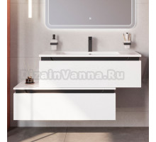 Тумба с раковиной Cezares Slider 100 подвесная, 2 ящика, белая