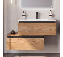 Тумба с раковиной Cezares Slider 80 подвесная, 2 ящика, дуб тангент