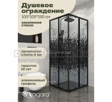 Душевой уголок Niagara Eco NG-1010-14QBLACK (100x100x190 см)