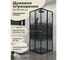 Душевой уголок Niagara Eco NG-1009-14QBLACK (90х90x190 см)