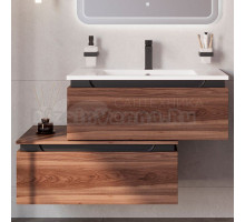 Тумба с раковиной Cezares Slider 80 подвесная, 2 ящика, орех дымчатый