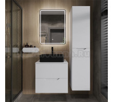 Мебель для ванной комнаты Orange Line 60 подвесная, 2 ящика, матовая белая с раковиной B01-475mb