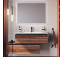 Мебель для ванной комнаты Cezares Slider 100 подвесная, 2 ящика, орех дымчатый