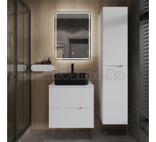 Мебель для ванной комнаты Orange Line 60 подвесная, 2 ящика, матовая белая с раковиной B02-460MB