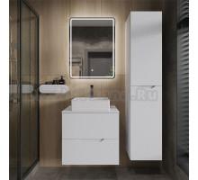 Мебель для ванной комнаты Orange Line 60 подвесная, 2 ящика, матовая белая с раковиной B04-405W