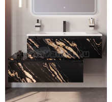 Тумба с раковиной Cezares Slider 100 подвесная, 2 ящика, черный фьюжн