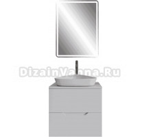Мебель для ванной комнаты Orange Line 60 подвесная, 2 ящика, матовая белая с раковиной B07-500W