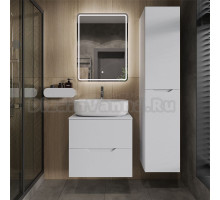 Мебель для ванной комнаты Orange Line 60 подвесная, 2 ящика, матовая белая с раковиной B07-540W