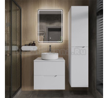 Мебель для ванной комнаты Orange Line 60 подвесная, 2 ящика, матовая белая с раковиной B09-360W