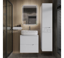 Мебель для ванной комнаты Orange Line 60 подвесная, 2 ящика, матовая белая с раковиной B04-600W