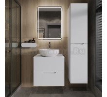 Мебель для ванной комнаты Orange Line 60 подвесная, 2 ящика, матовая белая с раковиной B07-420W