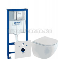 Комплект Унитаз подвесной BelBagno Libero BB11051CH-TOR/SC + Инсталляция Grohe Rapid SL 38775001 4 в 1 с кнопкой смыва