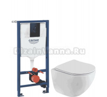 Комплект Унитаз подвесной BelBagno Libero BB11051CH-TOR/SC + Инсталляция Grohe Rapid SL 1000044 3 в 1 с панелью смыва