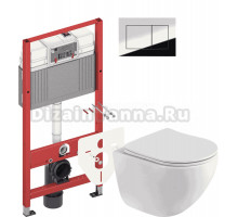 Комплект Унитаз подвесной BelBagno Libero BB11051CH-TOR/SC + Инсталляция TECE Now 9400412 4 в 1 с кнопкой смыва