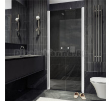 Душевая дверь в нишу Maybahglass MGD-430-1 120 см, профиль матовый белый, стекло графит