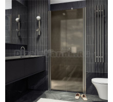 Душевая дверь в нишу Maybahglass MGD-433-5 80 см, профиль матовый хром, стекло бронза матовая