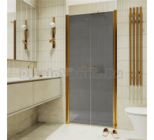 Душевая дверь в нишу Maybahglass MGD-431-3 80 см, профиль матовое золото, стекло графит