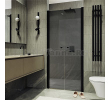 Душевая дверь в нишу Maybahglass MGD-431-6 80 см, профиль матовый черный, стекло графит