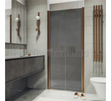 Душевая дверь в нишу Maybahglass MGD-432-2 80 см, профиль матовая бронза, стекло графит матовый