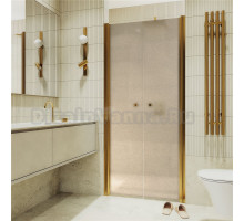 Душевая дверь в нишу Maybahglass MGD-437-3 89 см, профиль матовое золото, стекло бронза матовая