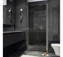 Душевая дверь в нишу Maybahglass MGD-439-5 89 см, профиль матовый хром, стекло графит