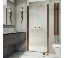 Душевая дверь в нишу Maybahglass MGD-445-2 99 см, профиль матовая бронза, стекло сатин