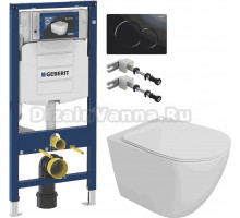 Комплект Унитаз подвесной STWORKI Готланд S13401WH + Инсталляция Geberit Duofix UP 320 111.300.00.5 + Кнопка Sigma 01 115.770.DW.5 черная + Крепления 111.815.00.1 к стене