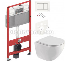 Комплект Унитаз подвесной BelBagno Libero BB11051CH-TOR/SC + Инсталляция TECE Base 9400413 4 в 1 с кнопкой смыва