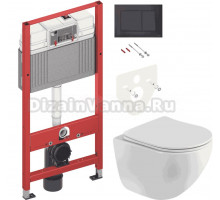 Комплект Унитаз подвесной BelBagno Libero BB11051CH-TOR/SC + Инсталляция TECE Now 9400414 4 в 1 с кнопкой смыва