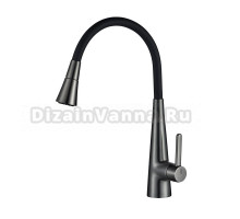 Смеситель для кухни Rose R213T с гибким изливом, оружейная сталь