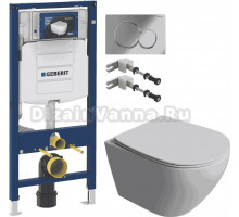 Комплект Унитаз подвесной STWORKI Кронборг S28401WH + Инсталляция Geberit Duofix UP 320 111.300.00.5 + Крепления 111.815.00.1 к стене + Кнопка Sigma 01 115.770.21.5 хром