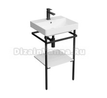 Консоль с раковиной KERAMA MARAZZI Pro 50 напольная, черная матовая