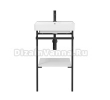 Консоль с раковиной KERAMA MARAZZI Pro 55 напольная, черная матовая