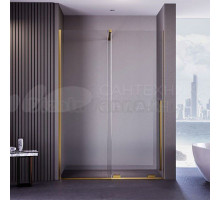 Душевая дверь в нишу Veconi Premium Trento PTDW-50G-100-01-C4 100 см, профиль брашированное золото, стекло прозрачное