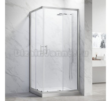 Душевой уголок Veconi Rovigo RV-27CH 100х90 см, профиль хром, стекло прозрачное