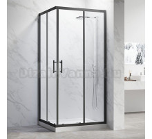 Душевой уголок Veconi Rovigo RV-27B 100х80 см, профиль матовый черный, стекло прозрачное
