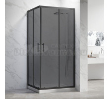 Душевой уголок Veconi Rovigo RV-27B 110х90 см, профиль матовый черный, стекло тонированное