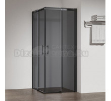 Душевой уголок Veconi Rovigo RV-50B 80х80 см, профиль матовый черный, стекло тонированное